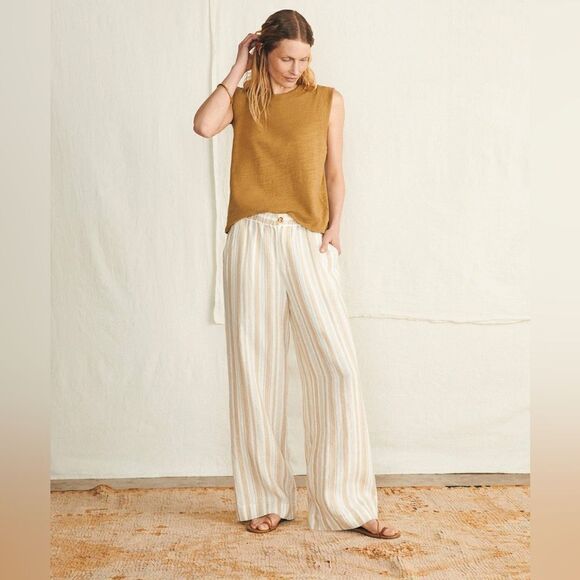 Faherty Women’s Sunwashed Slub Muscle Tank Antique Bronze Large Lightweight Top - Picture 1 of 11